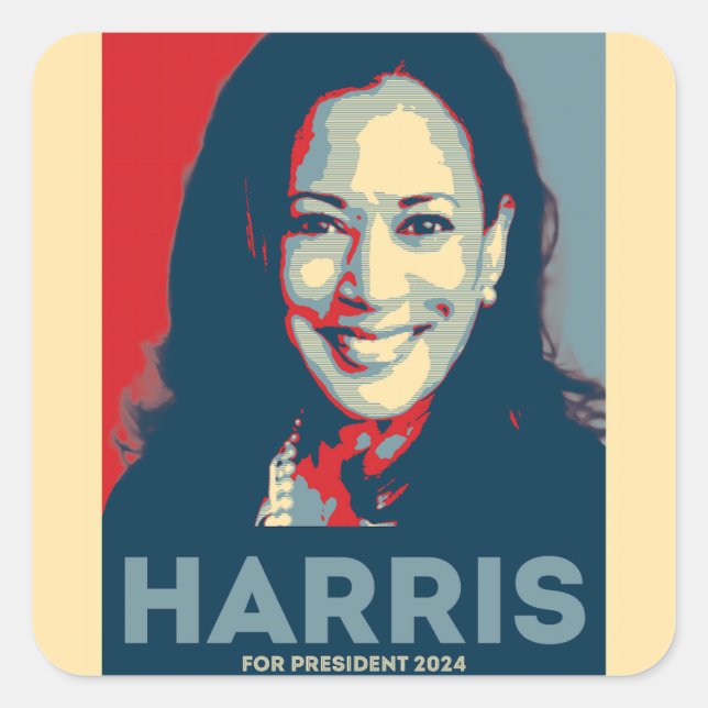 Sticker Carré Kamala Harris pour le président 2024 - Hope (Devant)