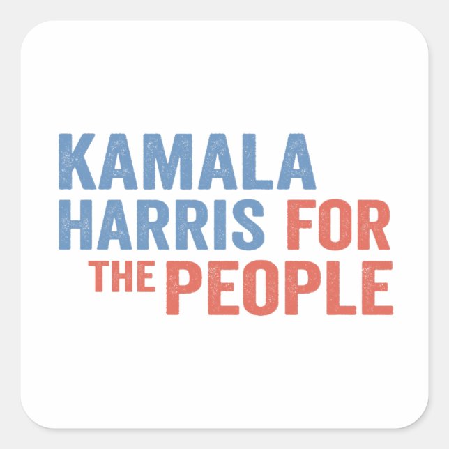 Sticker Carré Kamala Harris pour les démocrates électoraux popul (Devant)