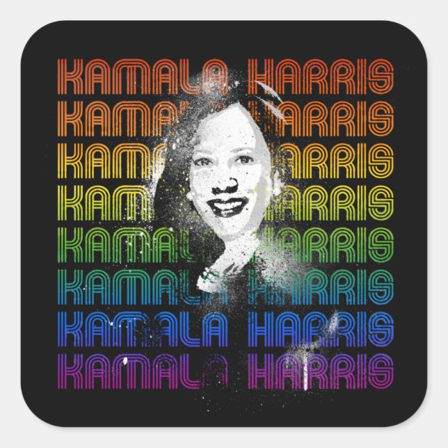 Sticker Carré Kamala Harris Pride (Devant)