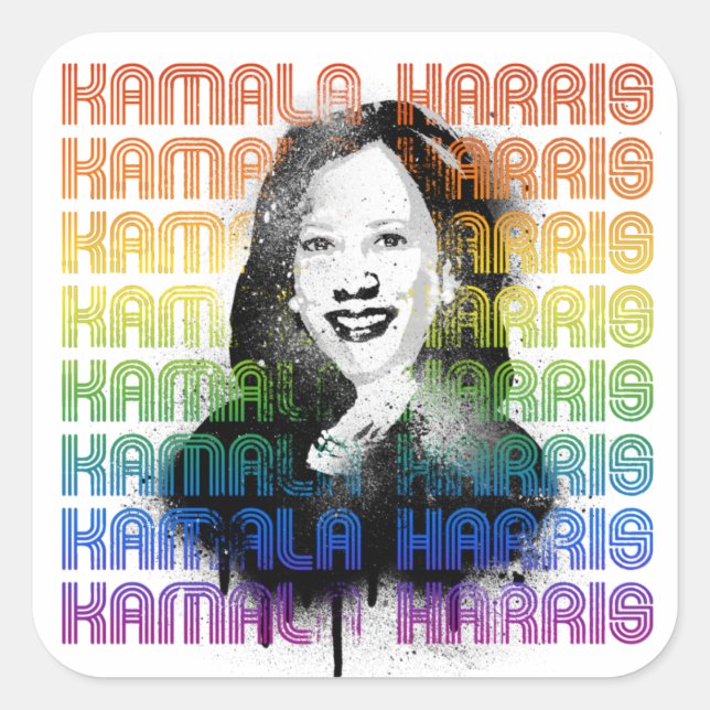 Sticker Carré Kamala Harris Pride (Devant)