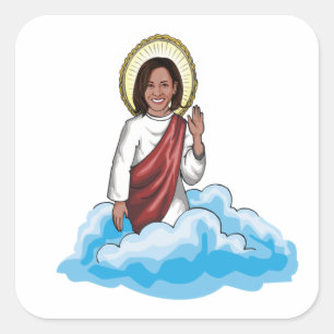 Sticker Carré Kamala Harris prière et portrait de la paix