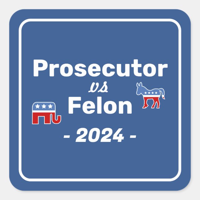 Sticker Carré Kamala Harris Procureur VS Felon (Devant)