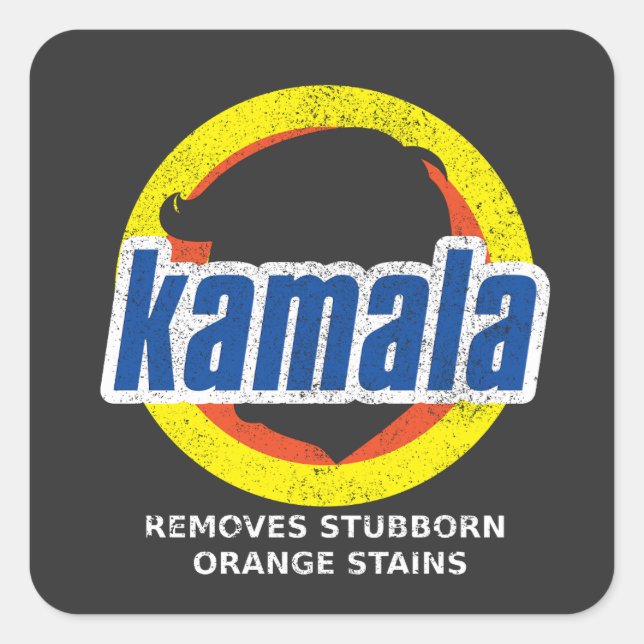Sticker Carré Kamala supprime les taches orange têtues (Devant)