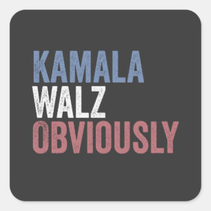 Sticker Carré Kamala Walz, de toute évidence, jour des élections