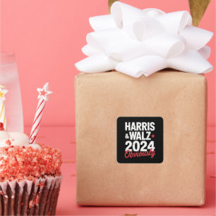 Sticker Carré Kamala Walz Évidemment 2024 Harris Waltz 2024