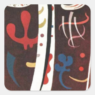 Sticker Carré Kandinsky Brown avec Supplément Abstrait