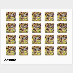 Sticker Carré Kandinsky - Fugue, peinture abstraite,