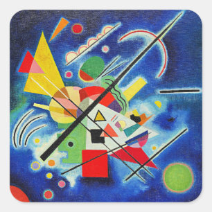 Sticker Carré Kandinsky - Peinture Bleue