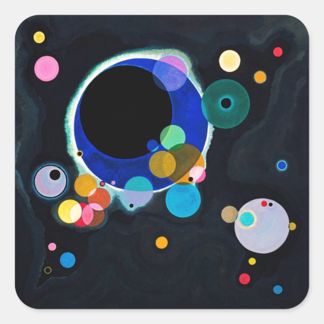 Sticker Carré Kandinsky Plusieurs cercles Abstraits (Devant)