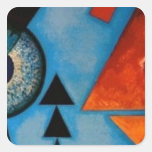 Sticker Carré Kandinsky Soft Hard Abstrait