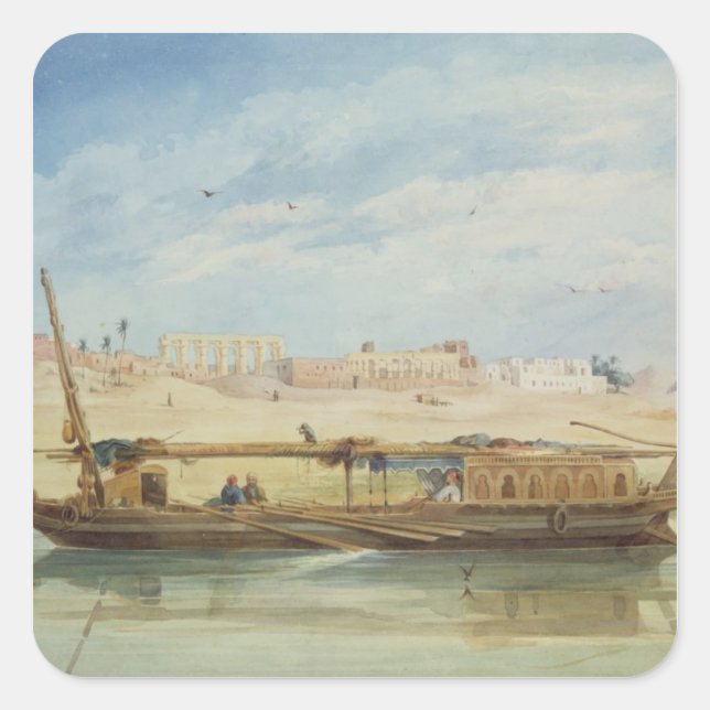 Sticker Carré Kanga sur le Nil à Louxor (Devant)