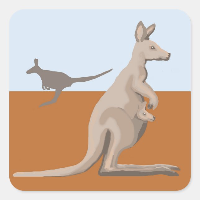 Sticker Carré Kangaroos (Devant)
