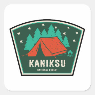 Sticker Carré Kaniksu Forêt Nationale Idaho Camping
