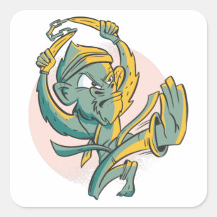 Sticker Carré Karate Monkey