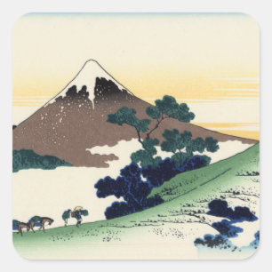 Sticker Carré Katsushika Hokusai. Le col de l'Inume dans la prov