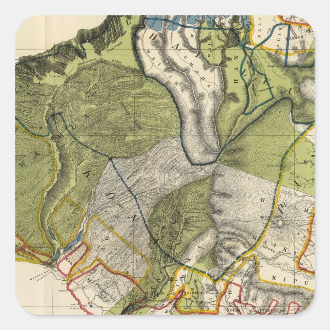 Sticker Carré Kauai, Hawaii (Devant)