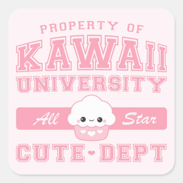 Sticker Carré Kawaii Cute Dept (Devant)