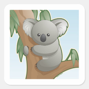 Sticker Carré Kawaii Koala