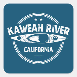 Sticker Carré Kaweah River Californie Kayak