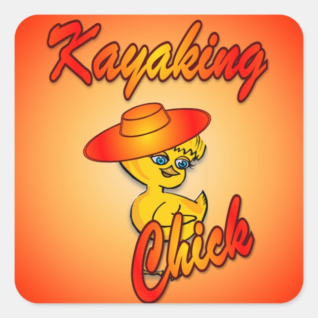 Sticker Carré Kayak Chick #5 (Devant)