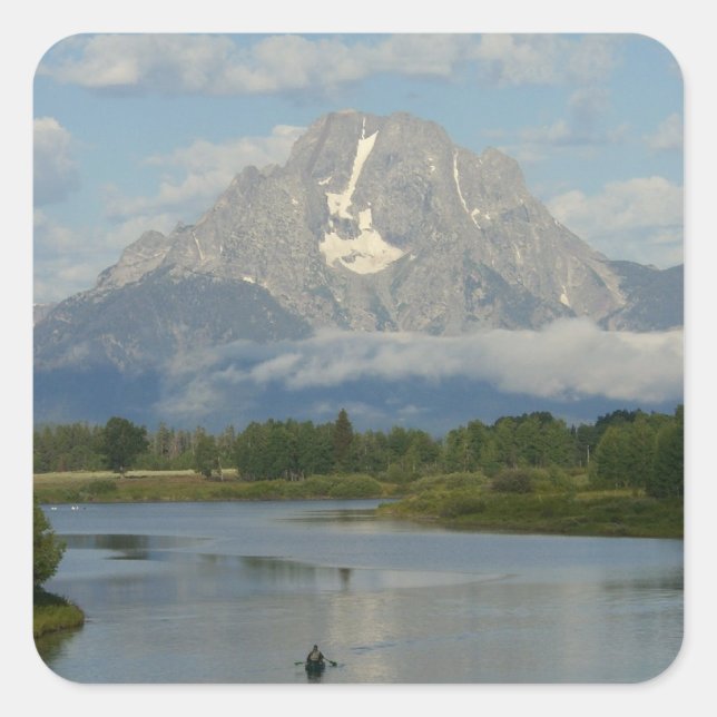 Sticker Carré Kayak dans le Parc national de Grand Teton (Devant)