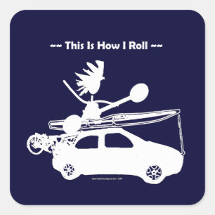 Sticker Carré Kayak On Car - Voici comment je roule !