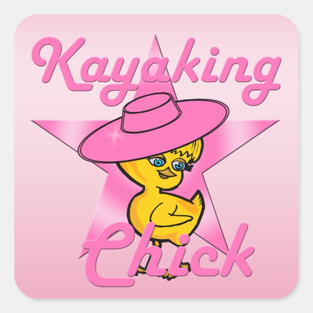 Sticker Carré Kayaking Chick #8 (Devant)