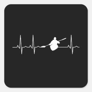 Sticker Carré Kayaking Heartbeat