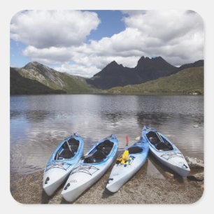 Sticker Carré Kayaks, Cradle Mountain et lac Dove, Cradle