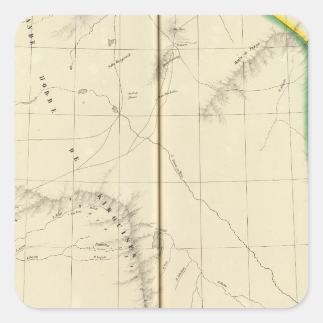 Sticker Carré Kazakhstan, Kirghizistan (Devant)