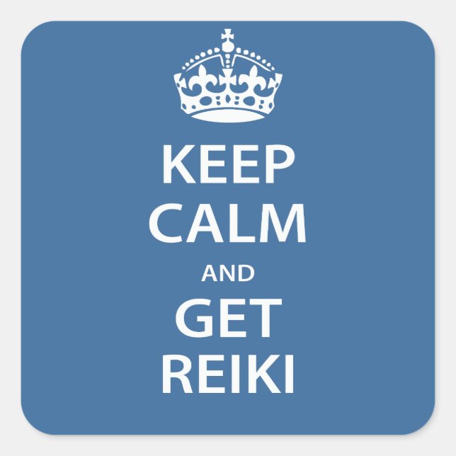 Sticker Carré Keep Calm and Get Reiki (Devant)