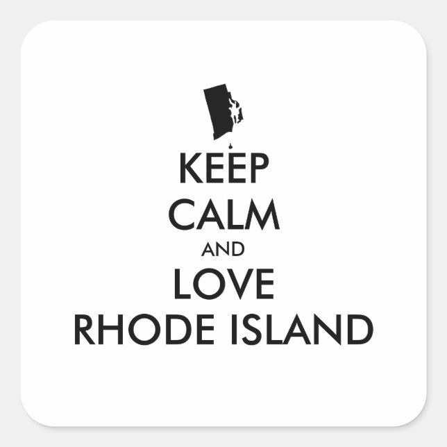 Sticker Carré KEEP CALM et LOVE RHODE ISLAND personnalisables (Devant)