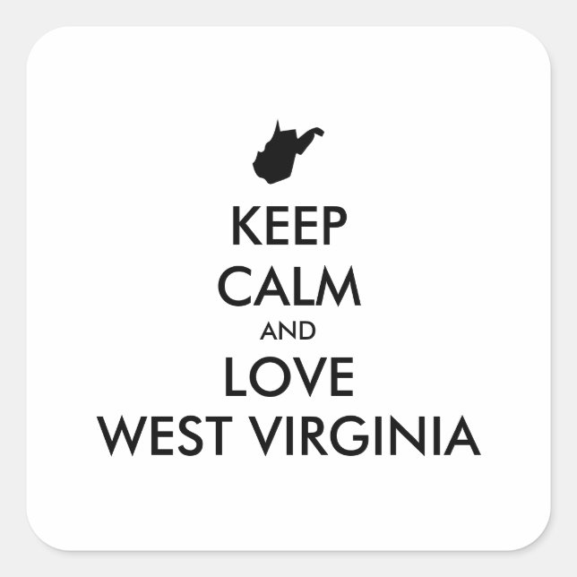 Sticker Carré KEEP CALM et LOVE WEST VIRGINIA Squa (Devant)