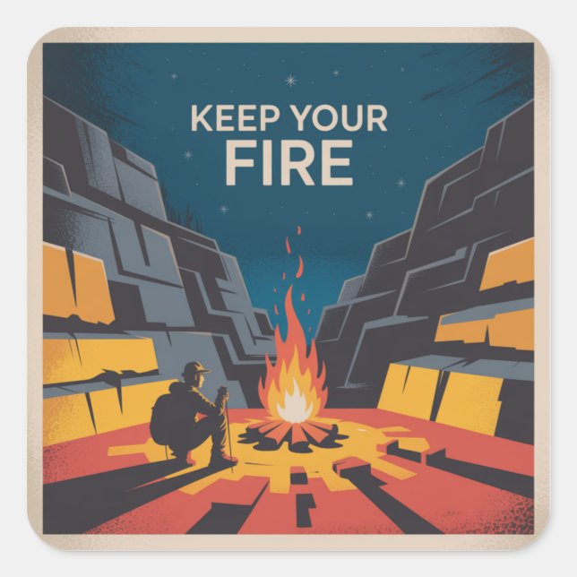 Sticker Carré Keep Your Fire (Devant)