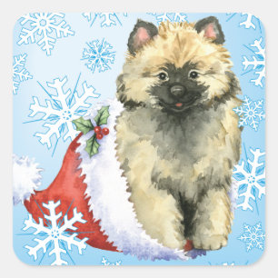 Sticker Carré Keeshond heureux de Howliday