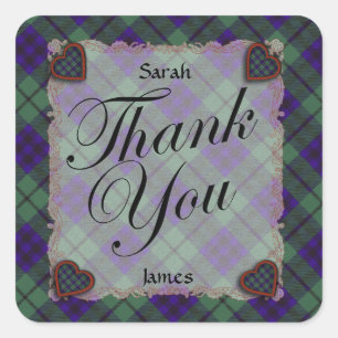 Sticker Carré Keith Scottish clan tartan - Plaid