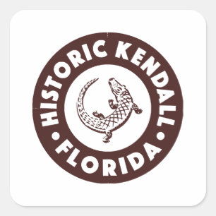 Sticker Carré Kendall Florida Circle - Brown