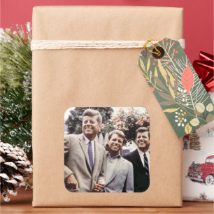 Sticker Carré Kennedy Brothers, président John, Robert & Ted