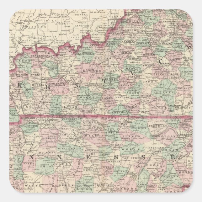 Sticker Carré Kentucky et Tennessee (Devant)