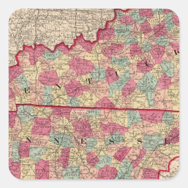Sticker Carré Kentucky et Tennessee 2 (Devant)