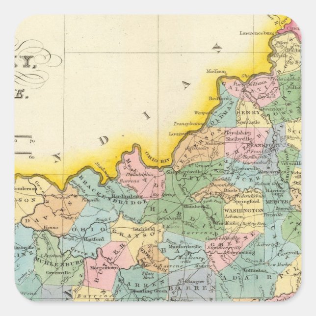 Sticker Carré Kentucky, Tennessee 4 (Devant)