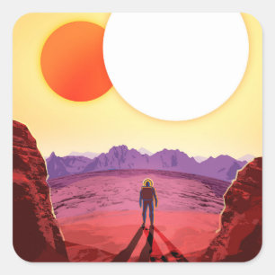 Sticker Carré Kepler Space Voyage Destination Planète Aventure