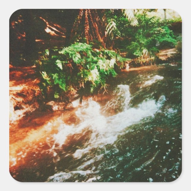 Sticker Carré Kerosene Creek, Rotorua, Nouvelle-Zélande (Devant)