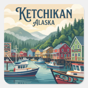 Sticker Carré Ketchikan Alaska