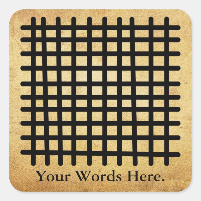 Sticker Carré KETE PA | Adinkra Symbole d'un bon mariage (Devant)