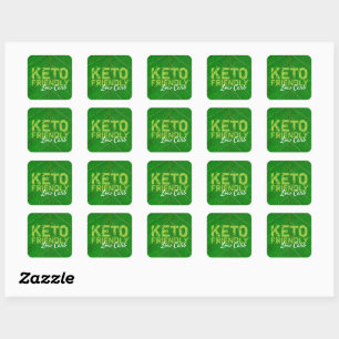 Sticker Carré Keto Friendly Low Carb