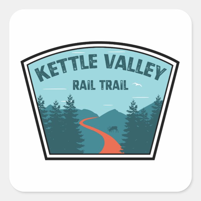 Sticker Carré Kettle Valley Rail Trail Colombie-Britannique (Devant)