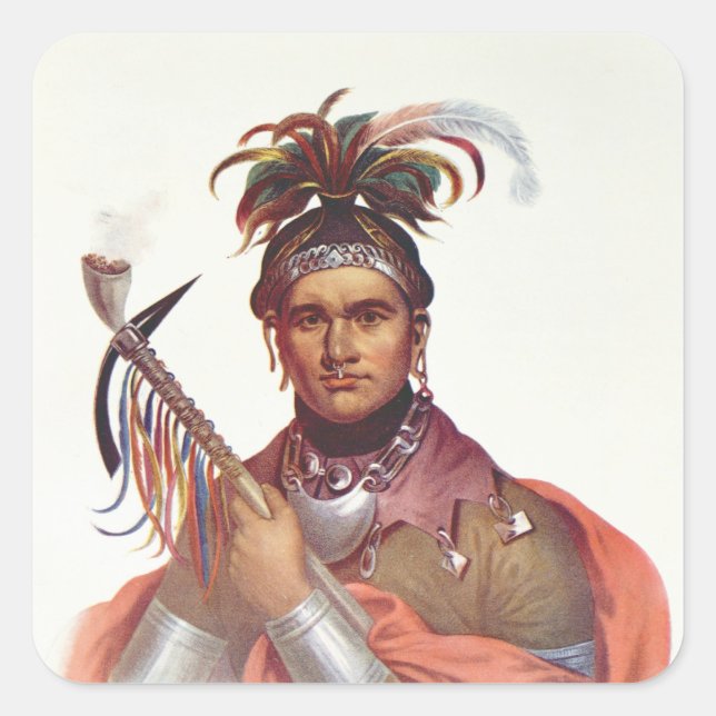 Sticker Carré Ki-On-Twog-Ky ou 'Complanter', chef de Seneca (Devant)