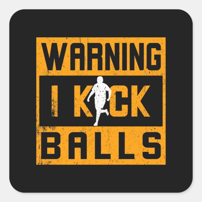 Sticker Carré Kickball Warning (Devant)