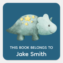 Kids Navy Blue Dinosaur et nom School Books